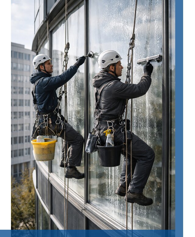 Мойка панорамных окон в Ишимбае от 355 р. заказать у ВЫСОТНИК-Шмб