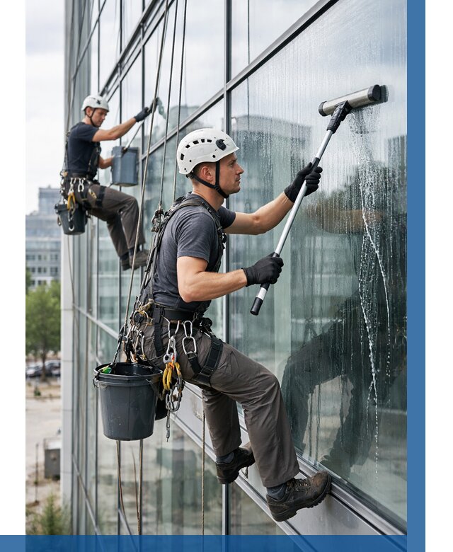 Мойка витражей альпинистами в Ишимбае от 710 р. под ключ|ВЫСОТНИК-Шмб