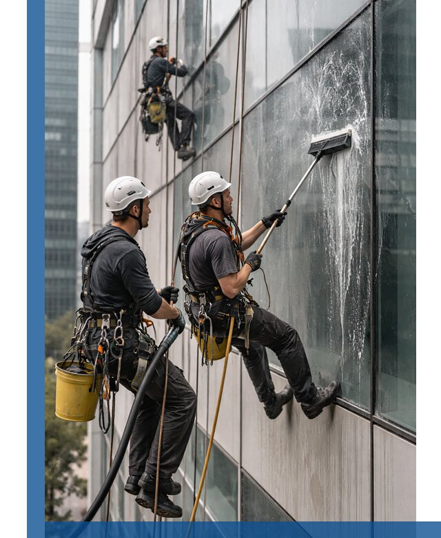 Профессиональная высотная мойка фасадов зданий в Ишимбае