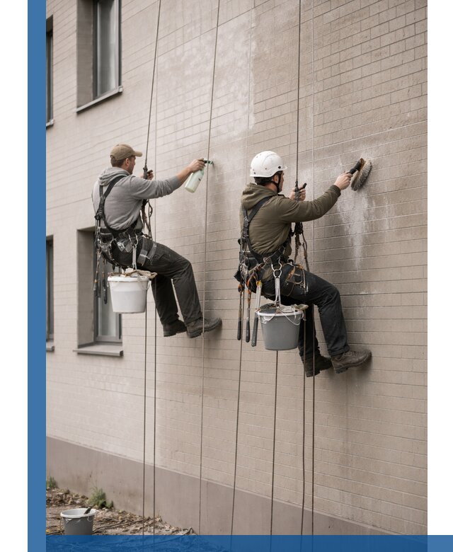 Удаление высолов с фасада зданий в Ишимбае без повреждений и следов