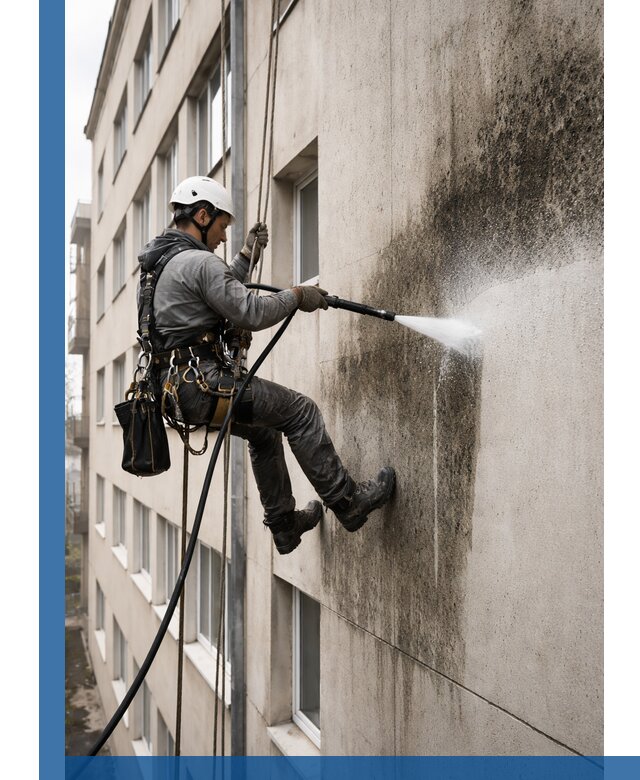 Профессиональная очистка фасадов от плесени в Ишимбае