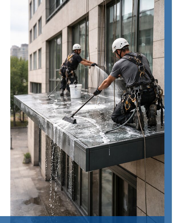 Мойка козырьков и навесов в Ишимбае от 3549 р. | ВЫСОТНИК-Шмб