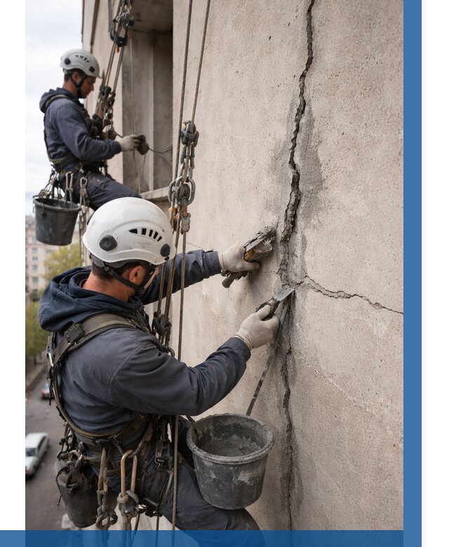 Заделка трещин на фасаде в Ишимбае от 913 р. | ВЫСОТНИК-Шмб