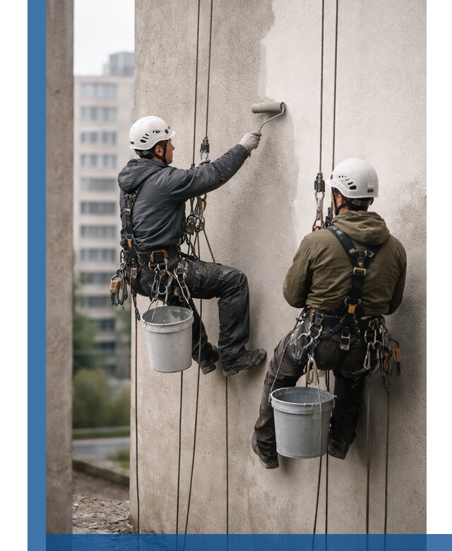 Покраска фасадов высотными альпинистами в Ишимбае с гарантией