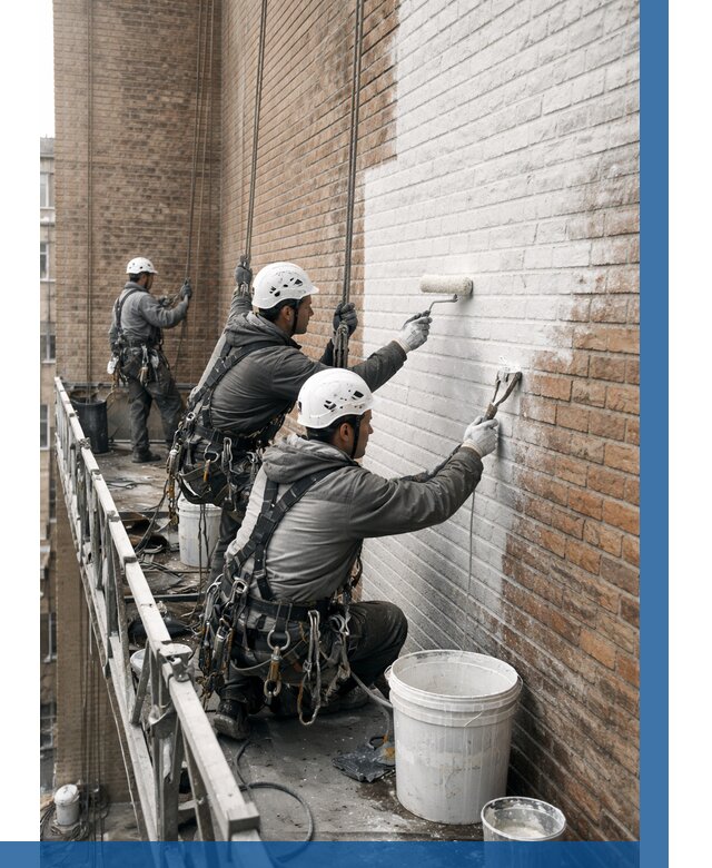 Покраска кирпичного фасада в Ишимбае от 355 р. | ВЫСОТНИК-Шмб