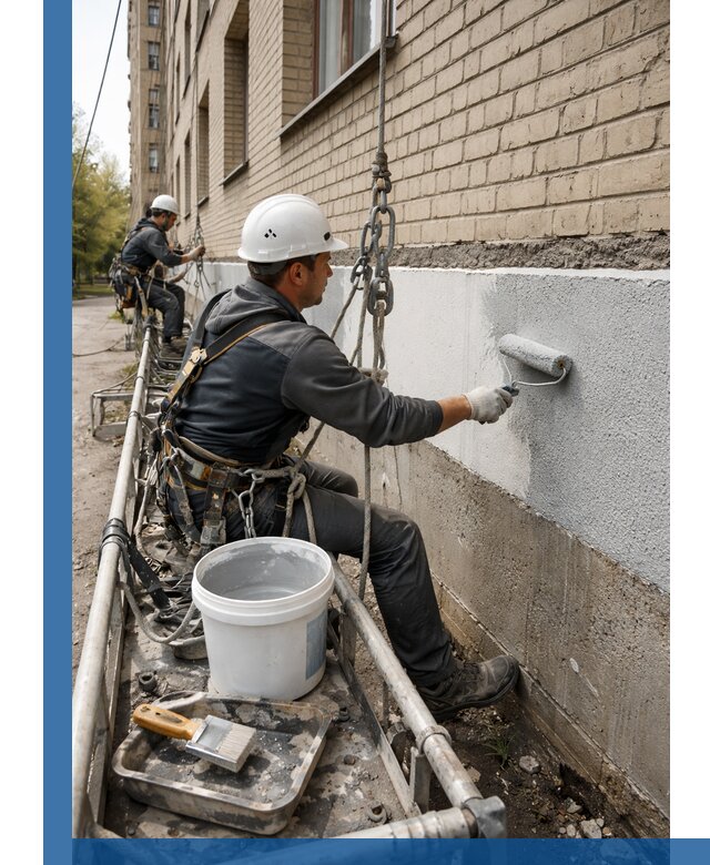 Окраска цоколя здания в Ишимбае профессионально и надежно