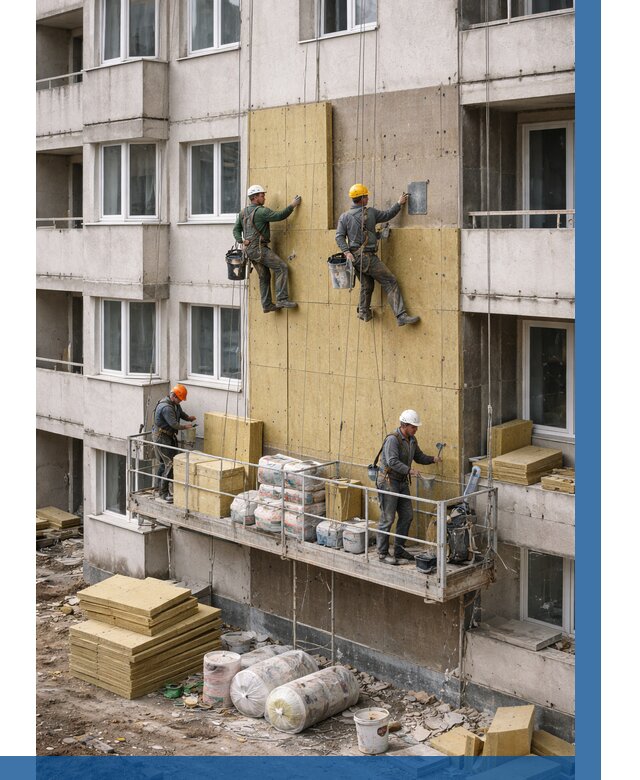 Утепление фасада минватой в Ишимбае от 1521 р. | ВЫСОТНИК-Шмб