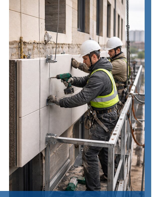 Монтаж фасадных термопанелей в Ишимбае от 1521 р. | ВЫСОТНИК-Шмб