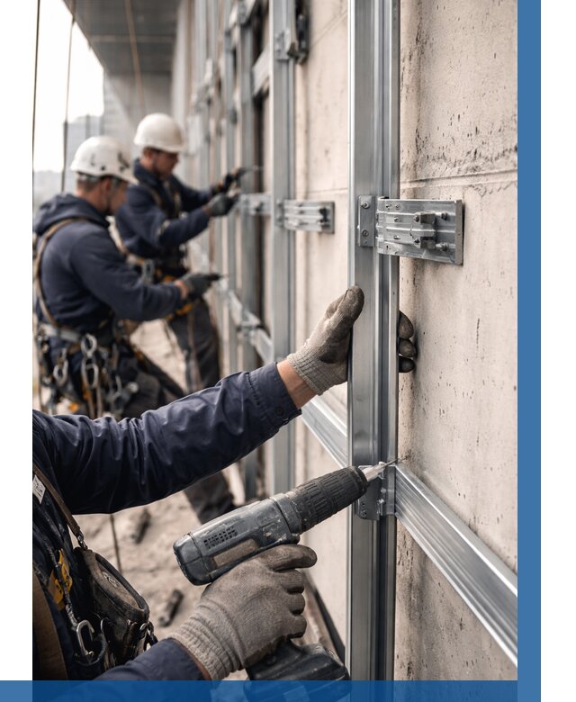 Монтаж подсистемы вентфасада в Ишимбае от 862 р. | ВЫСОТНИК-Шмб