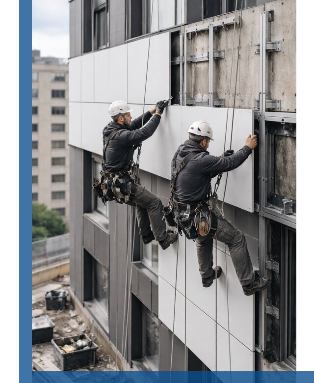 Монтаж композитных панелей фасада в Ишимбае под ключ