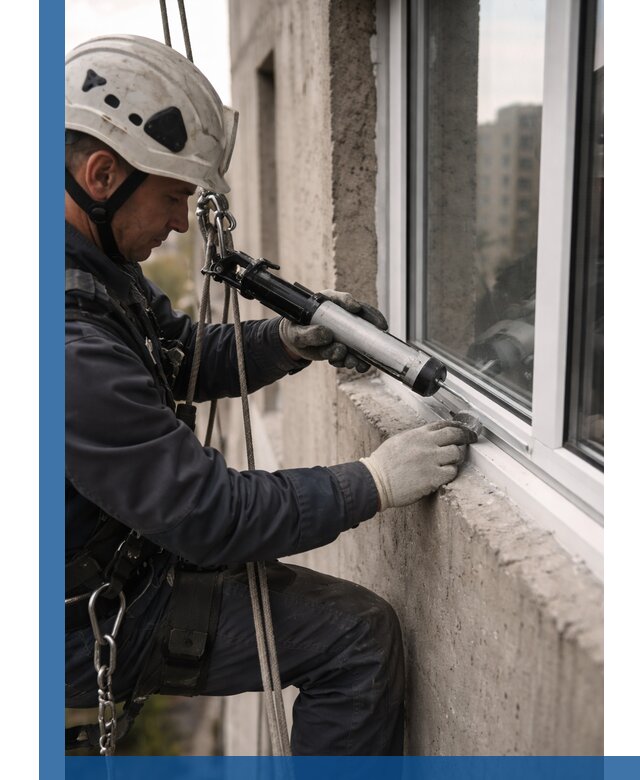 Герметизация оконных швов снаружи в Ишимбае профессионально