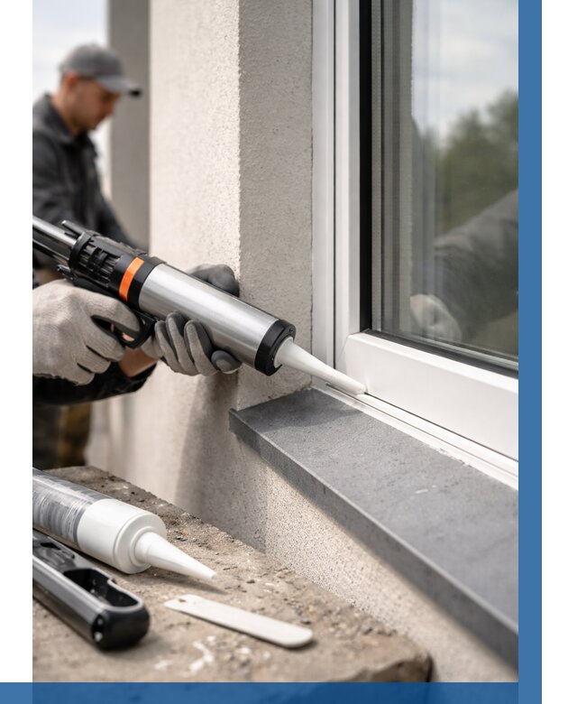 Герметизация монтажных швов окон в Ишимбае от 659 р. | ВЫСОТНИК-Шмб