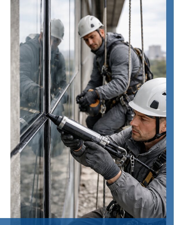 Герметизация витражных швов в Ишимбае от 659 р. | ВЫСОТНИК-Шмб