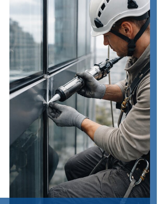 Герметизация стыков витража в Ишимбае от 1217 р. | ВЫСОТНИК-Шмб