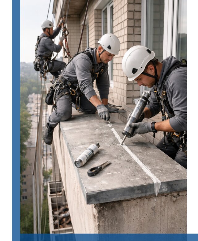 Герметизация балконного козырька в Ишимбае профессионально