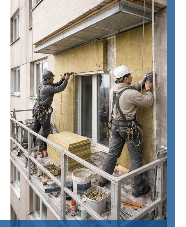 Утепление балкона снаружи в Ишимбае от 1623 р. под ключ ВЫСОТНИК-Шмб