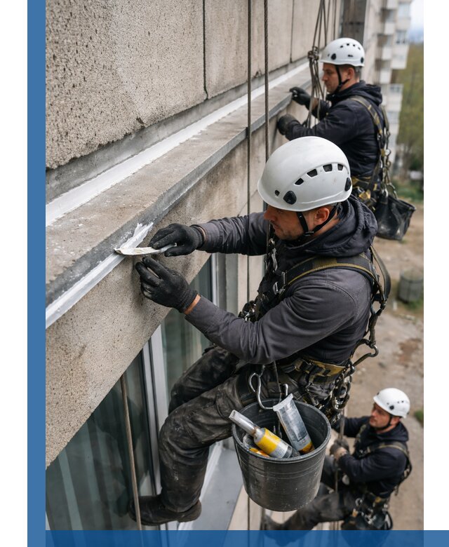 Герметизация примыкания балкона в Ишимбае под ключ с гарантией