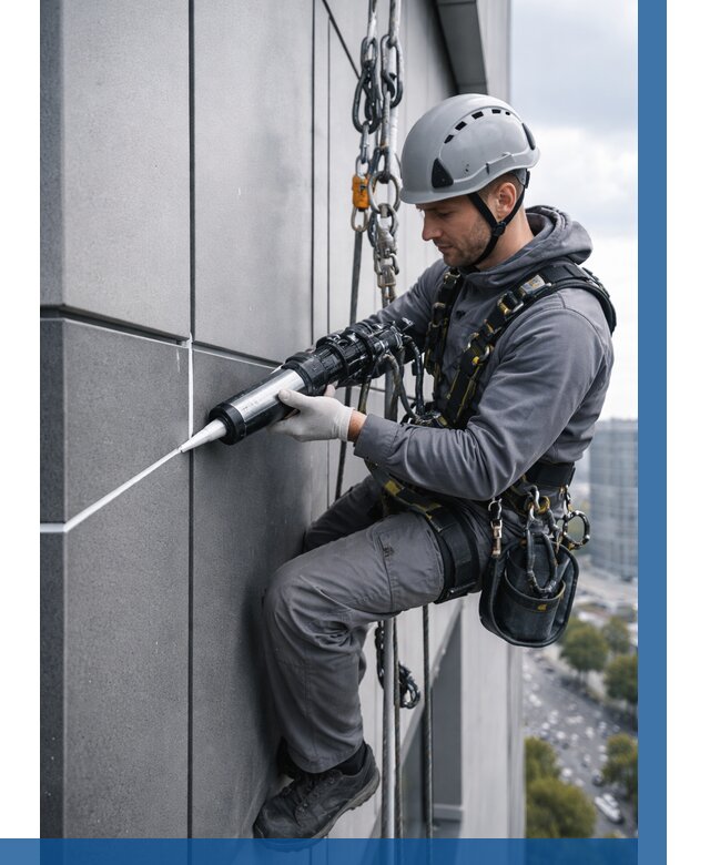 Герметизация стыков фасадных панелей в Ишимбае от 6592 р.| ВЫСОТНИК-Шмб