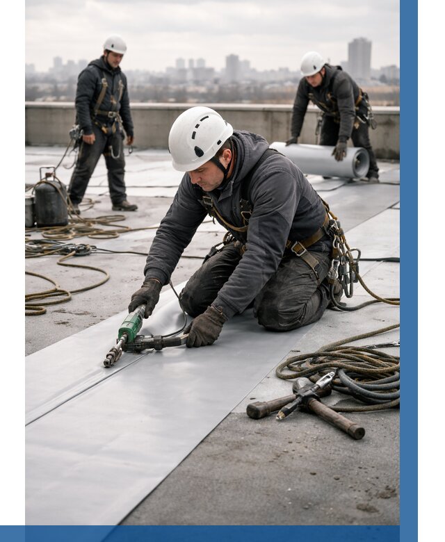 Ремонт мембранной кровли в Ишимбае от 1825 р./м2 | ВЫСОТНИК-Шмб