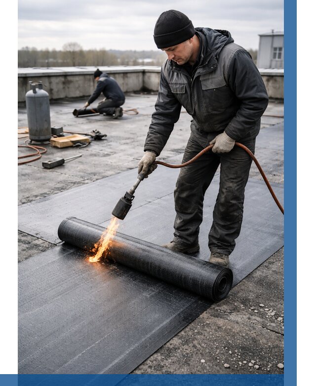 Ремонт наплавляемой кровли в Ишимбае от 710 р. | ВЫСОТНИК-Шмб