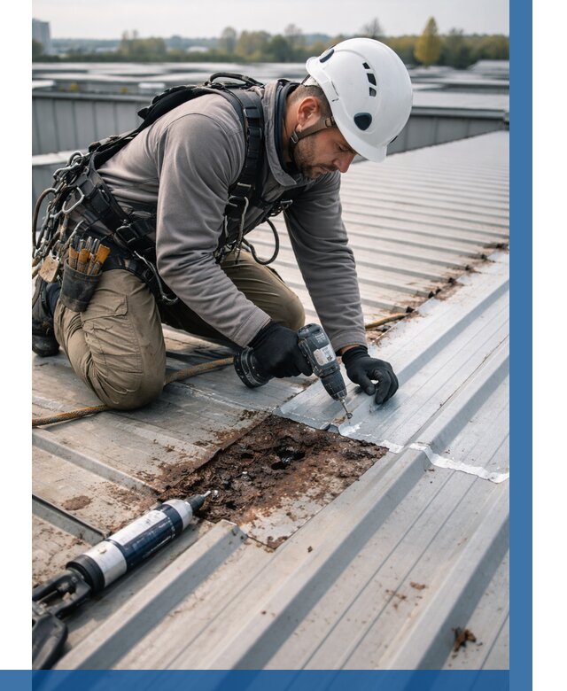 Ремонт профнастила на кровле в Ишимбае от 710 р. | ВЫСОТНИК-Шмб