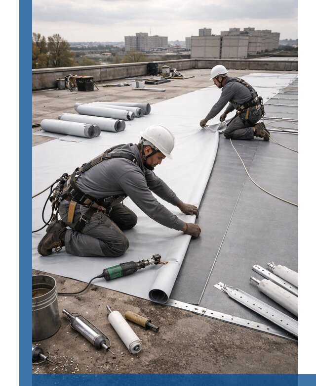 Монтаж мембранной кровли в Ишимбае для промышленных зданий