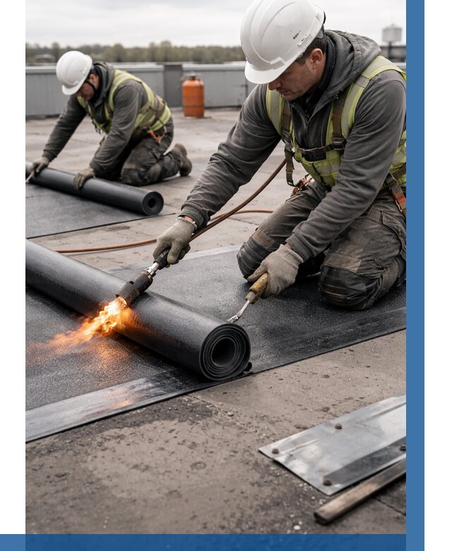 Монтаж наплавляемой кровли в Ишимбае от 862 р. — ВЫСОТНИК-Шмб