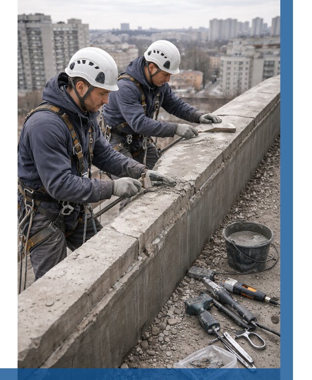 Ремонт парапета на кровле в Ишимбае от 1521 р. | ВЫСОТНИК-Шмб