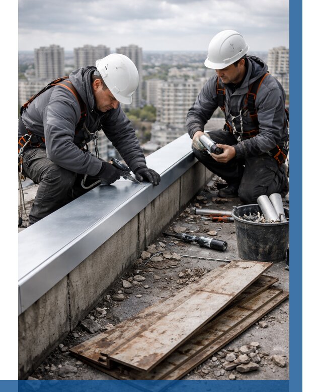 Замена парапетных крышек под ключ в Ишимбае от 1217 р. | ВЫСОТНИК-Шмб