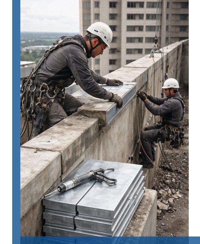 Замена парапетных крышек и установка новых в Ишимбае