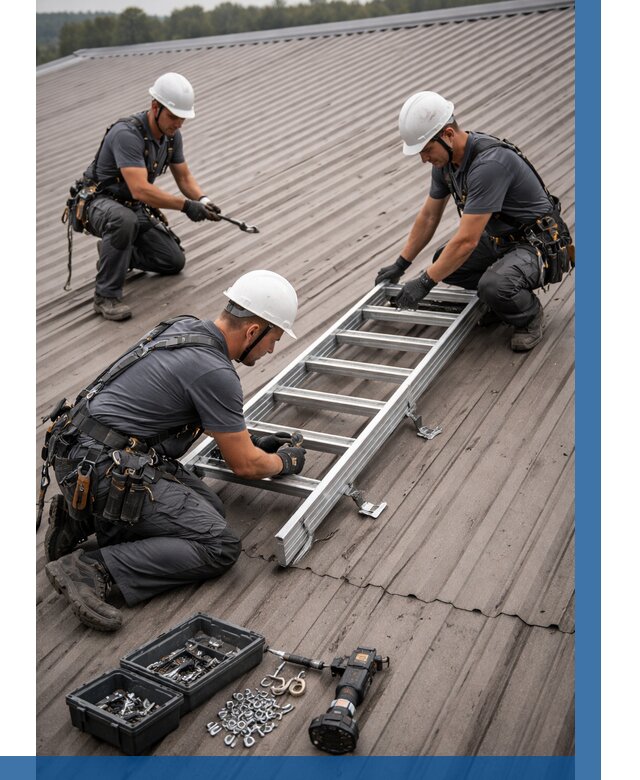 Монтаж кровельной лестницы в Ишимбае от 4563 р. | ВЫСОТНИК-Шмб