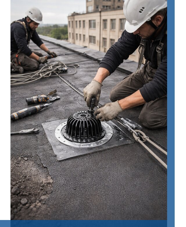 Установка водосточных воронок в Ишимбае цена от 3549 р. | ВЫСОТНИК-Шмб