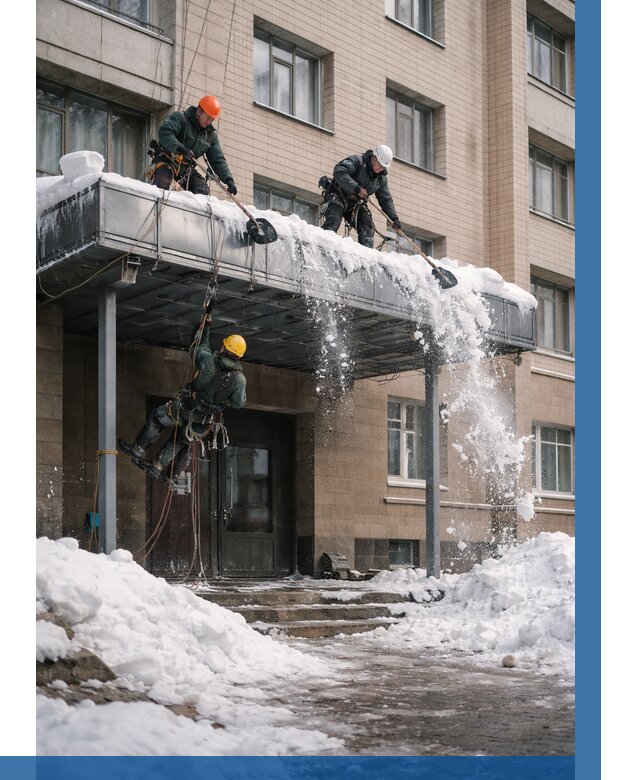 Очистка козырьков от снега в Ишимбае от 3549 р. | ВЫСОТНИК-Шмб