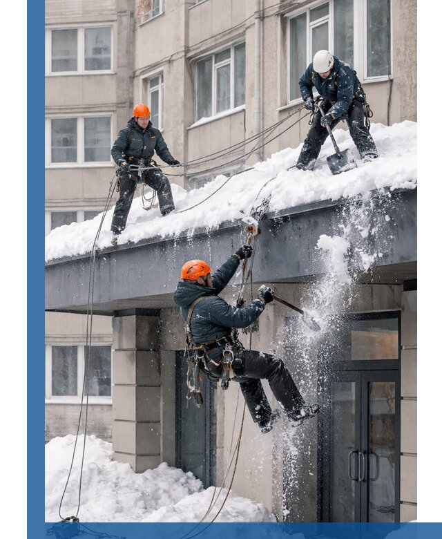 Безопасная очистка навесов от снега в Ишимбае круглогодично