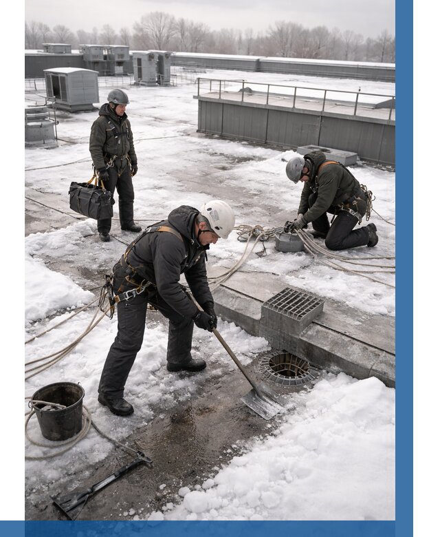 Абонентское обслуживание кровли зимой в Ишимбае от 8113 р. | ВЫСОТНИК-Шмб