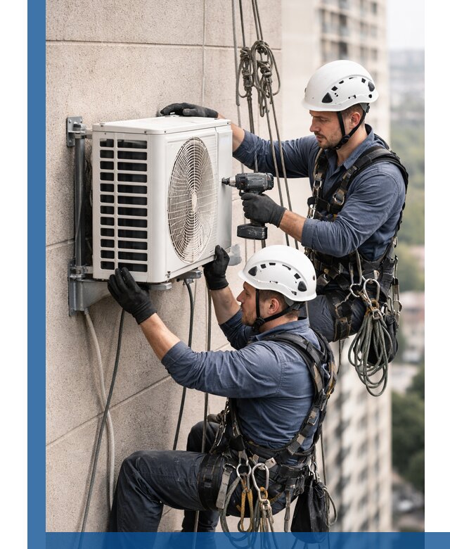 Монтаж внешнего блока кондиционера в Ишимбае установка и крепление