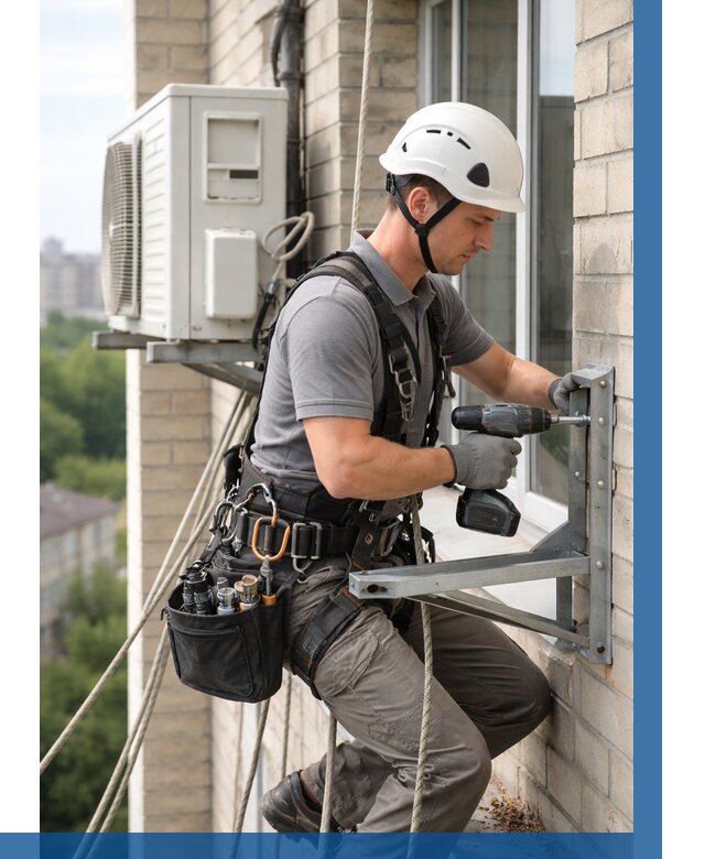 Установка кронштейнов кондиционера в Ишимбае от 3549 р. | ВЫСОТНИК-Шмб