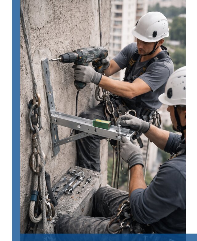 Установка кронштейнов кондиционера и крепежа в Ишимбае