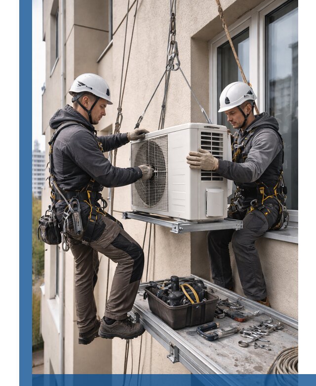 Перенос внешнего блока кондиционера в Ишимбае с монтажом и крепежом