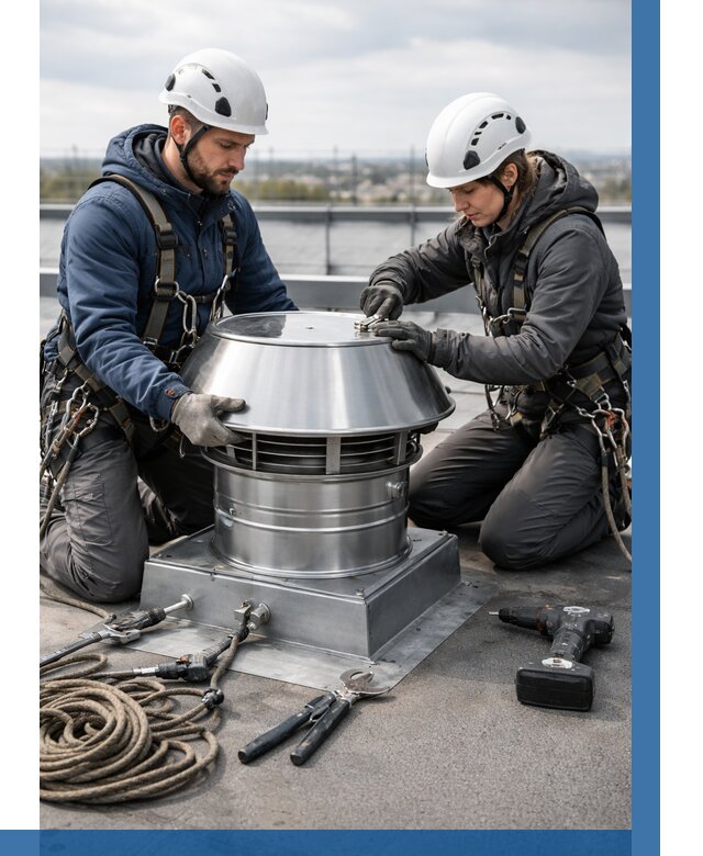 Установка дефлекторов на кровле в Ишимбае от 4563 р. | ВЫСОТНИК-Шмб