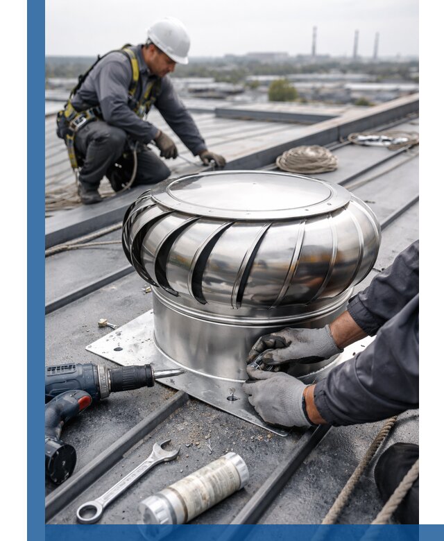 Установка дефлекторов на кровле в Ишимбае профессионально