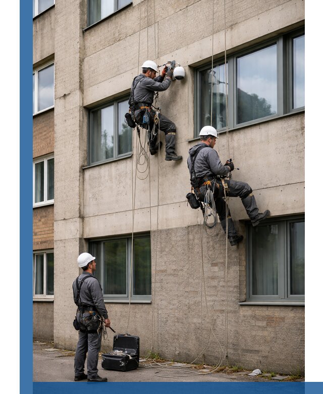 Монтаж фасадных камер видеонаблюдения в Ишимбае под ключ