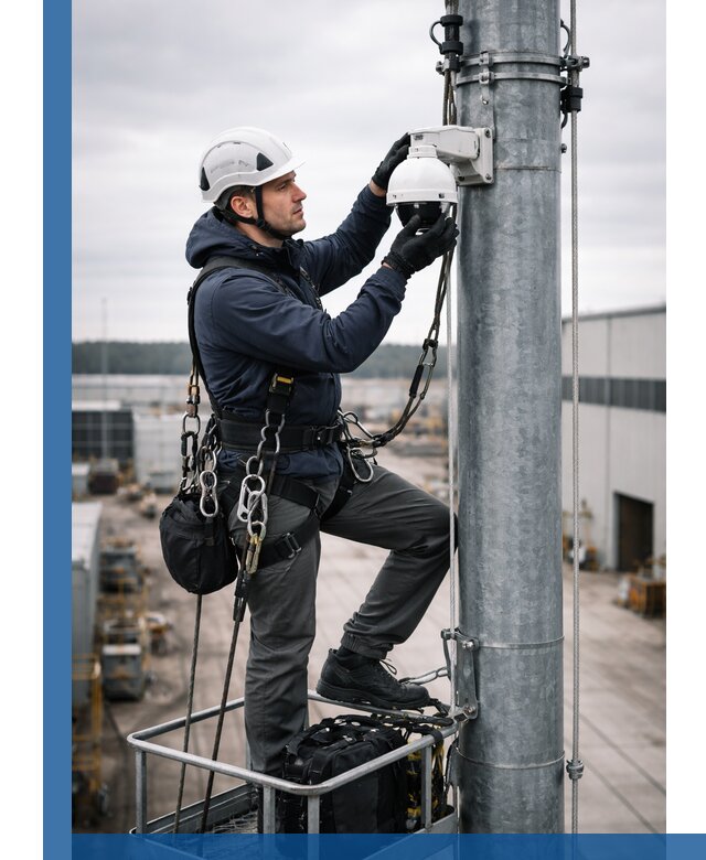 Профессиональная установка видеокамер на мачте в Ишимбае