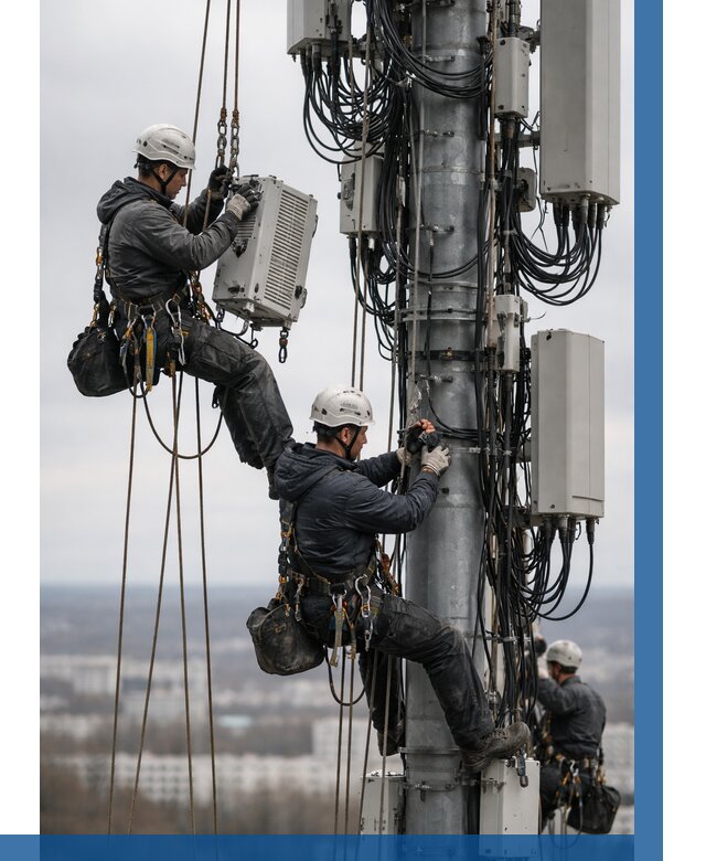 Монтаж оборудования связи на мачте в Ишимбае от 7606 р. | ВЫСОТНИК-Шмб