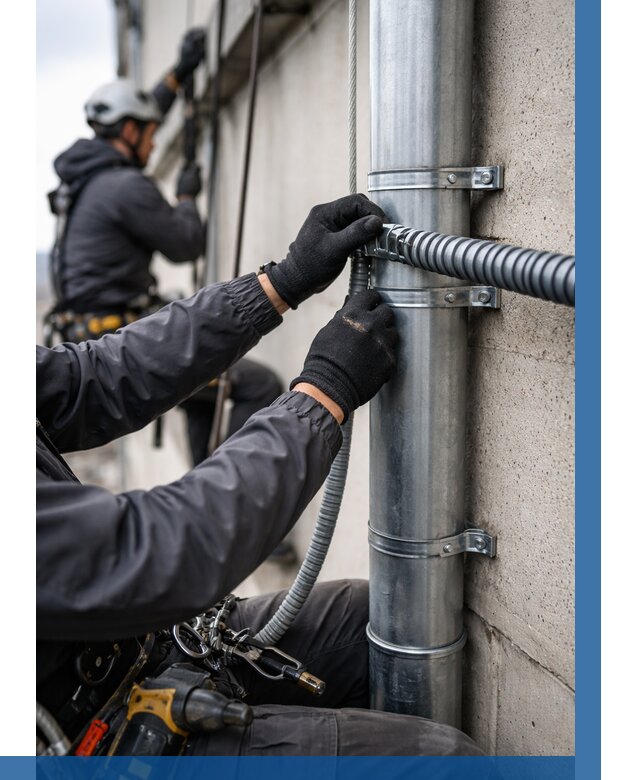 Монтаж гофры для кабеля в Ишимбае от 304 р. | ВЫСОТНИК-Шмб