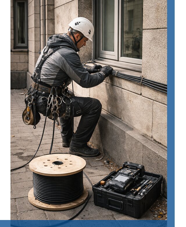 Прокладка оптоволоконного кабеля в Ишимбае от 811 р. | ВЫСОТНИК-Шмб