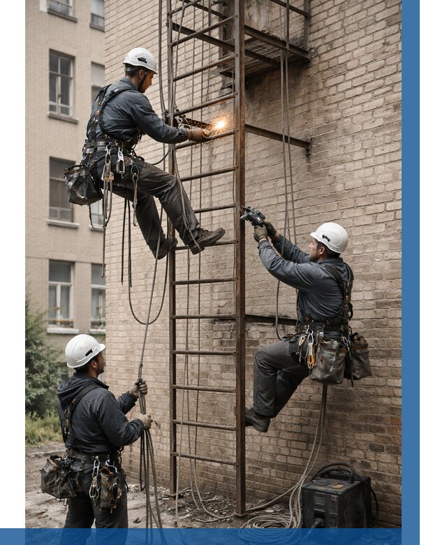 Ремонт пожарной лестницы в Ишимбае от 7606 р. | ВЫСОТНИК-Шмб