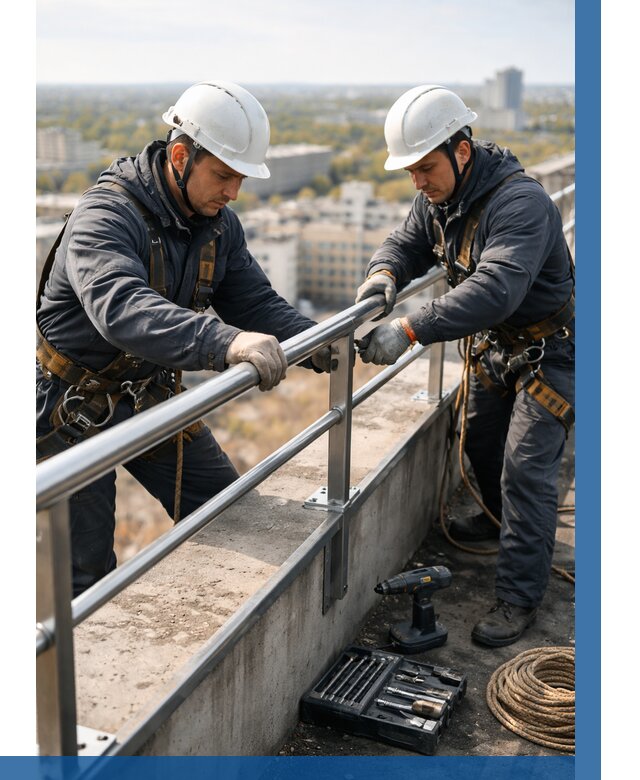 Монтаж перил на высоте в Ишимбае от 2535 р. | ВЫСОТНИК-Шмб