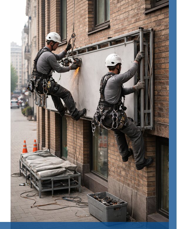 Демонтаж рекламной вывески в Ишимбае от 6592 р. | ВЫСОТНИК-Шмб