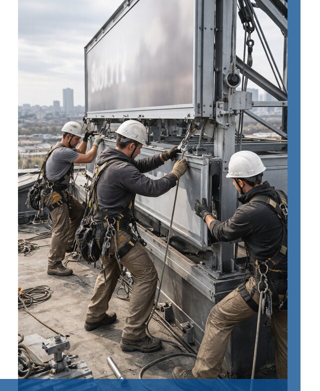 Монтаж крышной рекламной конструкции в Ишимбае от 60846 р.|ВЫСОТНИК-Шмб